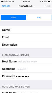 IMAP settings