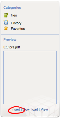 File manager - insert