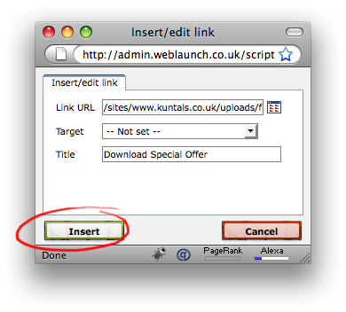 Insert/edit link
